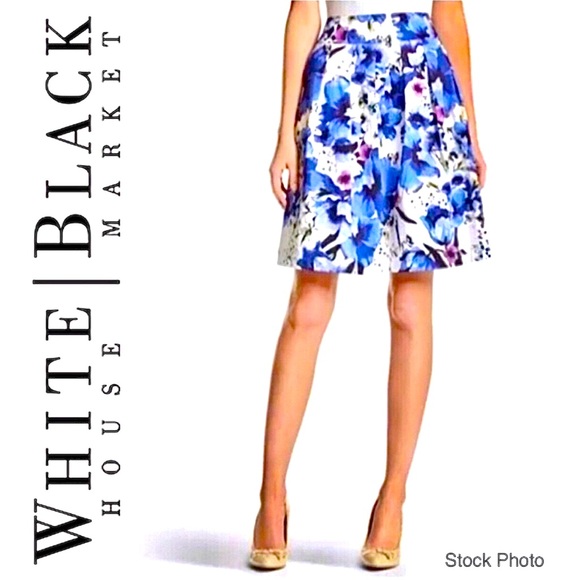 White House Black Market Dresses & Skirts - WHBM Floral Sateen Pleated Lined Skirt (2)